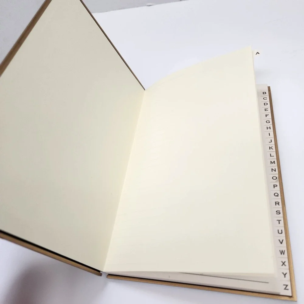 Vintage Japanese Lacquerware Handcrafted Phone Address Hardcover Book Gold Black